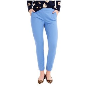 J.Crew Martie Cotton Blend Pant in Brilliant Ocean High Waist Crop Slim Leg